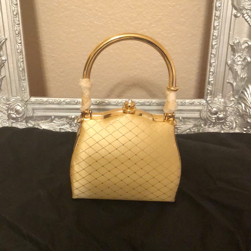 Elegant gold  evening clutch bag